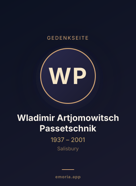 Gedenkportrait von Wladimir Artjomowitsch Passetschnik