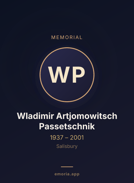Memorial portrait of Wladimir Artjomowitsch Passetschnik