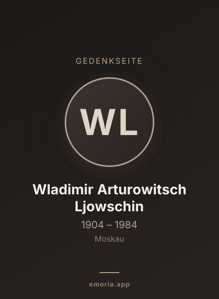 Gedenkportrait von Wladimir Arturowitsch Ljowschin