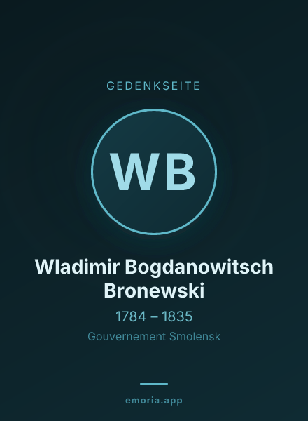 Gedenkportrait von Wladimir Bogdanowitsch Bronewski