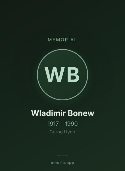 Memorial portrait of Wladimir Bonew