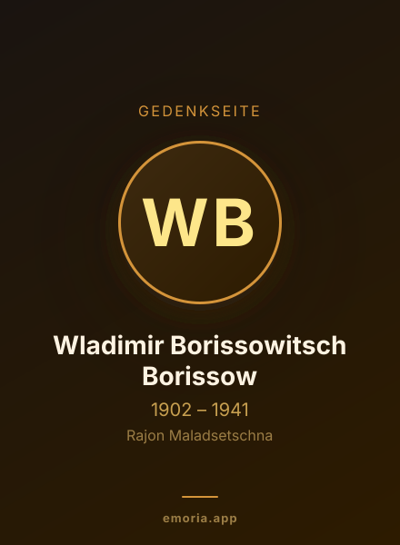 Gedenkportrait von Wladimir Borissowitsch Borissow