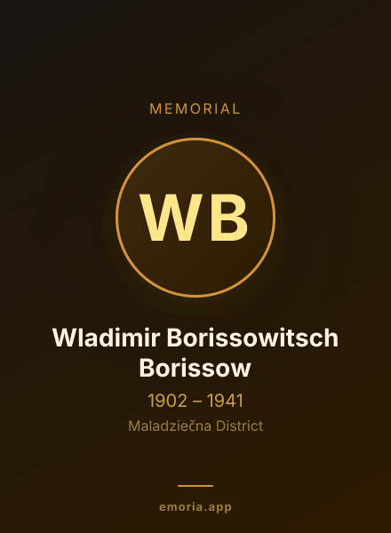 Memorial portrait of Wladimir Borissowitsch Borissow