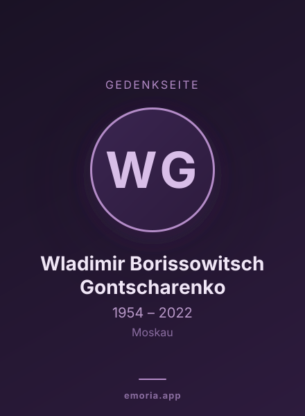Gedenkportrait von Wladimir Borissowitsch Gontscharenko