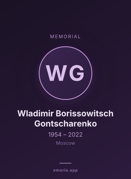 Memorial portrait of Wladimir Borissowitsch Gontscharenko