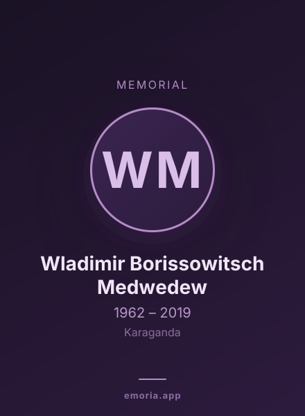 Memorial portrait of Wladimir Borissowitsch Medwedew