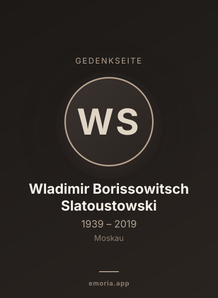 Gedenkportrait von Wladimir Borissowitsch Slatoustowski