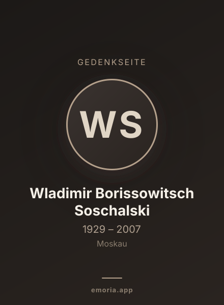 Gedenkportrait von Wladimir Borissowitsch Soschalski