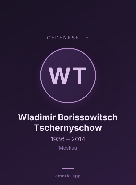 Gedenkportrait von Wladimir Borissowitsch Tschernyschow