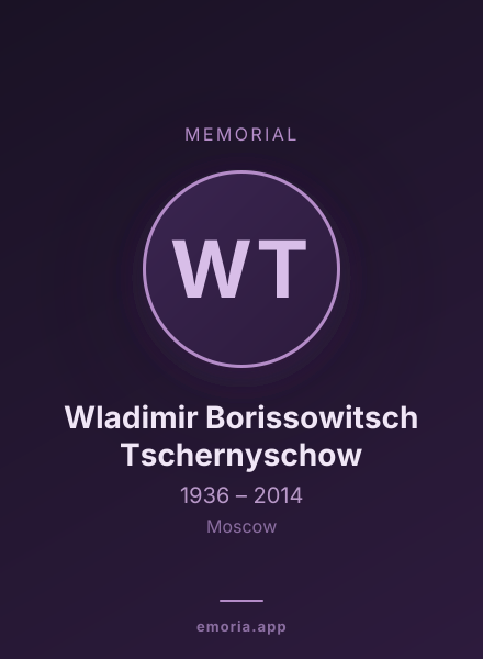 Memorial portrait of Wladimir Borissowitsch Tschernyschow