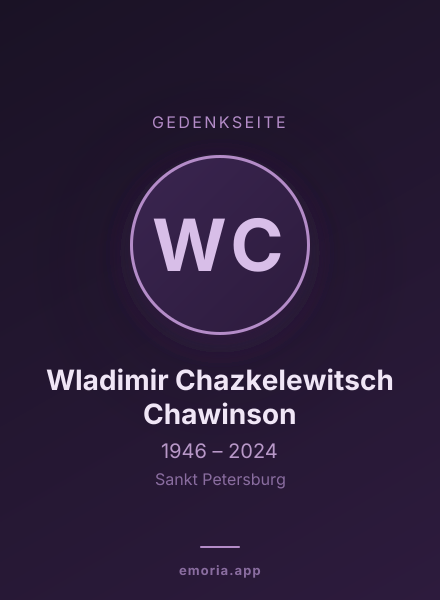 Gedenkportrait von Wladimir Chazkelewitsch Chawinson