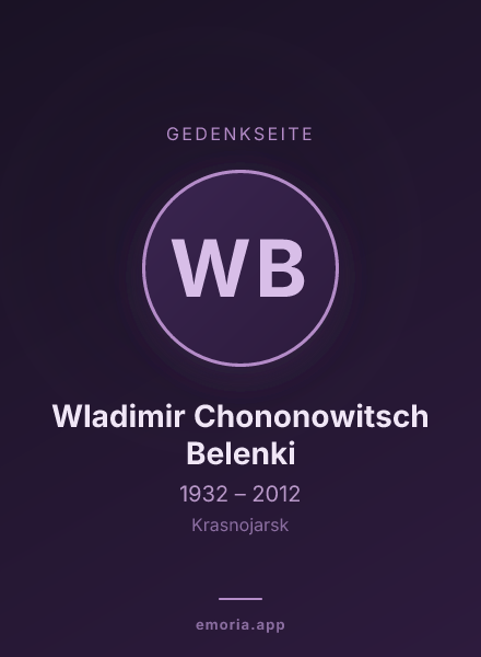 Gedenkportrait von Wladimir Chononowitsch Belenki