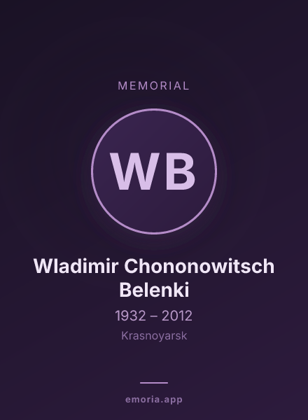 Memorial portrait of Wladimir Chononowitsch Belenki