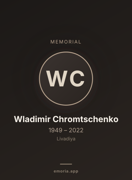 Memorial portrait of Wladimir Chromtschenko