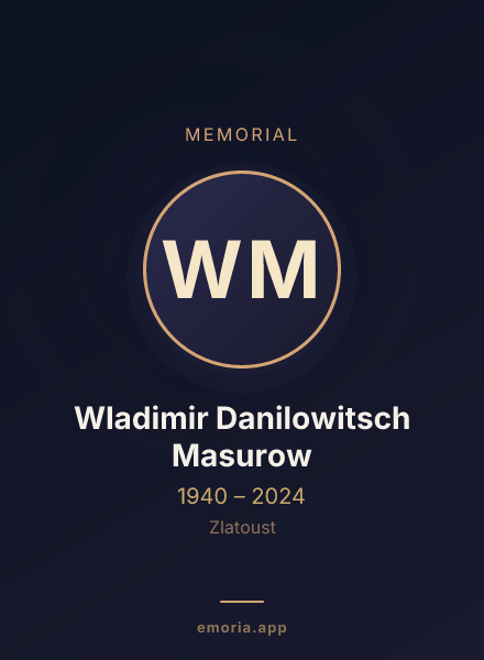 Memorial portrait of Wladimir Danilowitsch Masurow