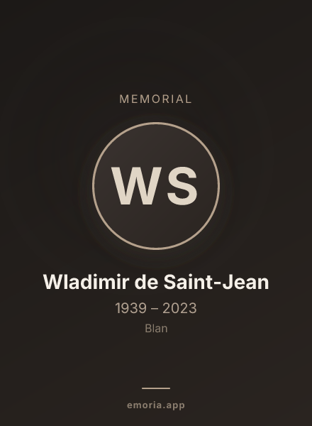 Memorial portrait of Wladimir de Saint-Jean
