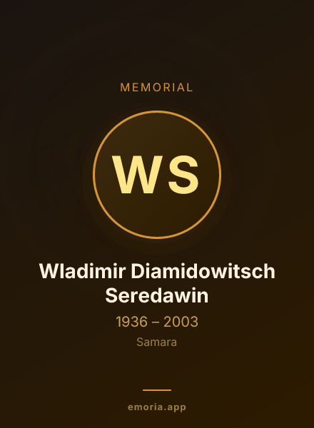Memorial portrait of Wladimir Diamidowitsch Seredawin