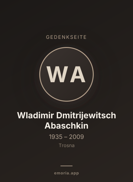 Gedenkportrait von Wladimir Dmitrijewitsch Abaschkin