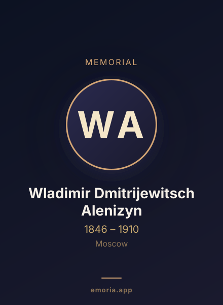 Memorial portrait of Wladimir Dmitrijewitsch Alenizyn