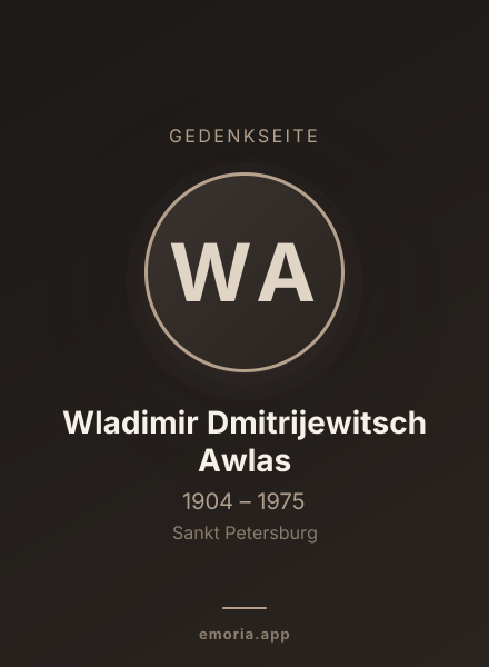 Gedenkportrait von Wladimir Dmitrijewitsch Awlas