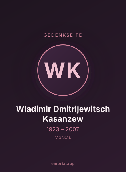 Gedenkportrait von Wladimir Dmitrijewitsch Kasanzew