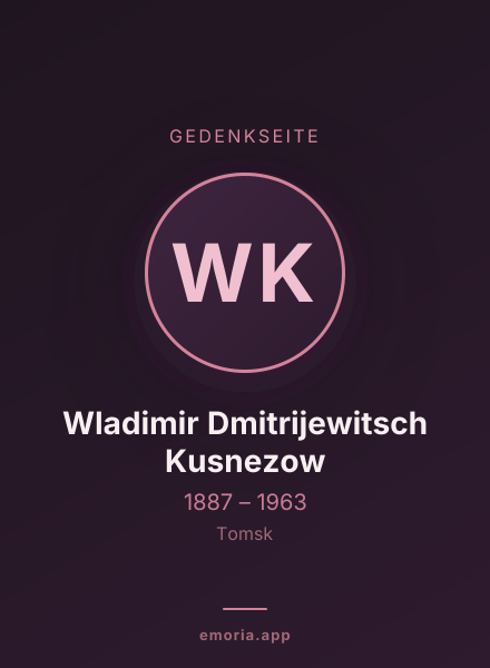 Gedenkportrait von Wladimir Dmitrijewitsch Kusnezow