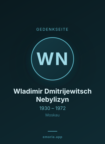 Gedenkportrait von Wladimir Dmitrijewitsch Nebylizyn