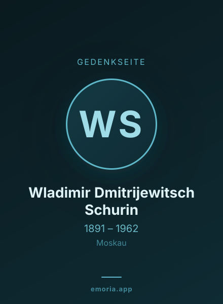 Gedenkportrait von Wladimir Dmitrijewitsch Schurin