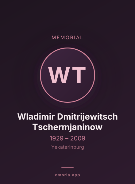 Memorial portrait of Wladimir Dmitrijewitsch Tschermjaninow
