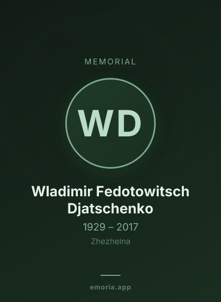 Memorial portrait of Wladimir Fedotowitsch Djatschenko