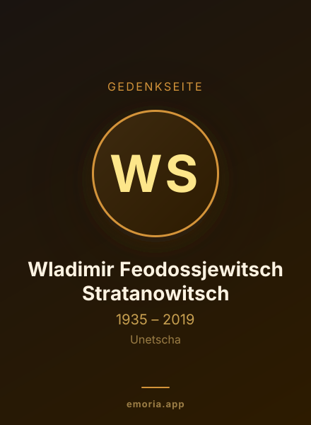 Gedenkportrait von Wladimir Feodossjewitsch Stratanowitsch