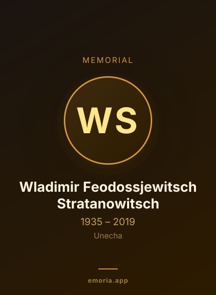 Memorial portrait of Wladimir Feodossjewitsch Stratanowitsch
