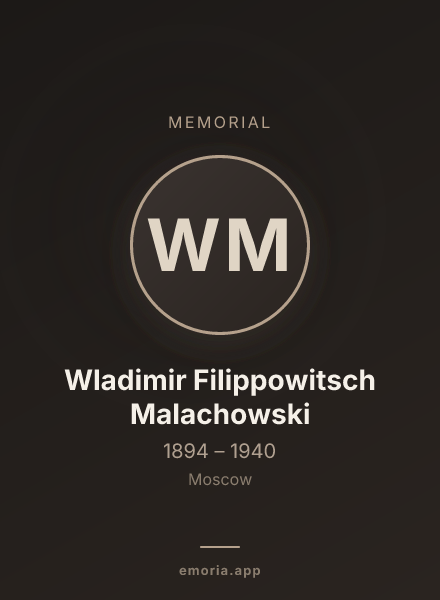 Memorial portrait of Wladimir Filippowitsch Malachowski