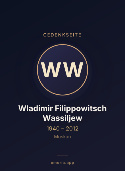 Gedenkportrait von Wladimir Filippowitsch Wassiljew