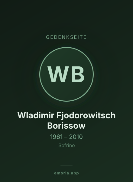 Gedenkportrait von Wladimir Fjodorowitsch Borissow
