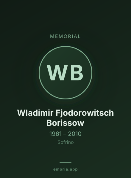 Memorial portrait of Wladimir Fjodorowitsch Borissow