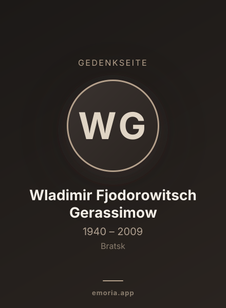 Gedenkportrait von Wladimir Fjodorowitsch Gerassimow