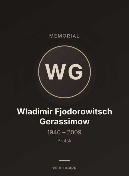 Memorial portrait of Wladimir Fjodorowitsch Gerassimow