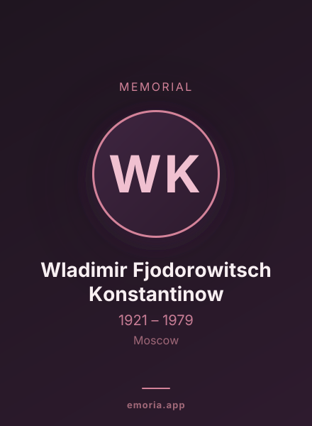 Memorial portrait of Wladimir Fjodorowitsch Konstantinow