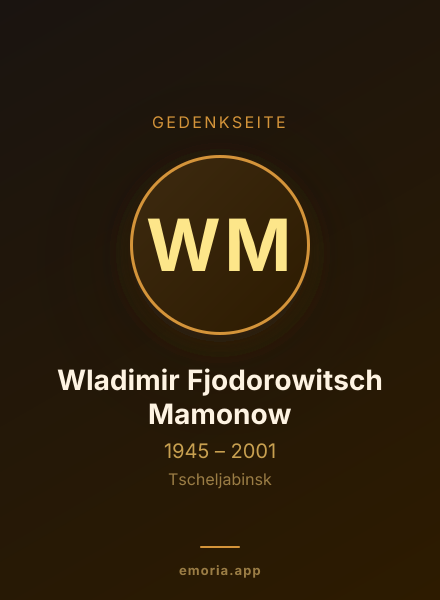 Gedenkportrait von Wladimir Fjodorowitsch Mamonow