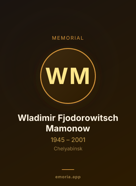 Memorial portrait of Wladimir Fjodorowitsch Mamonow