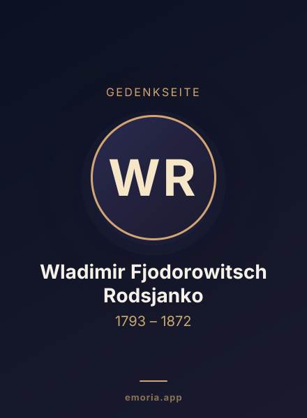 Gedenkportrait von Wladimir Fjodorowitsch Rodsjanko