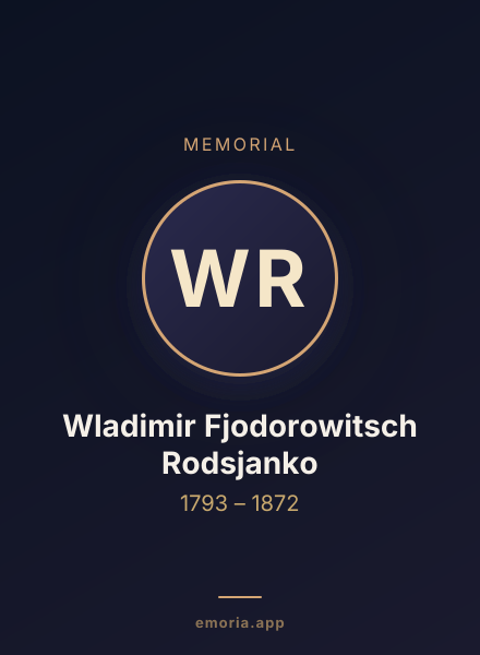 Memorial portrait of Wladimir Fjodorowitsch Rodsjanko