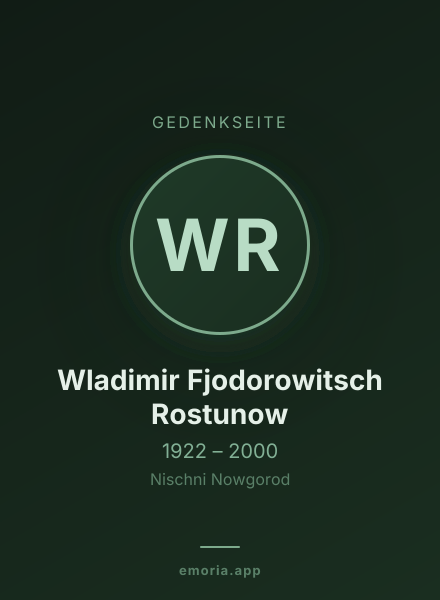 Gedenkportrait von Wladimir Fjodorowitsch Rostunow