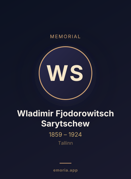 Memorial portrait of Wladimir Fjodorowitsch Sarytschew