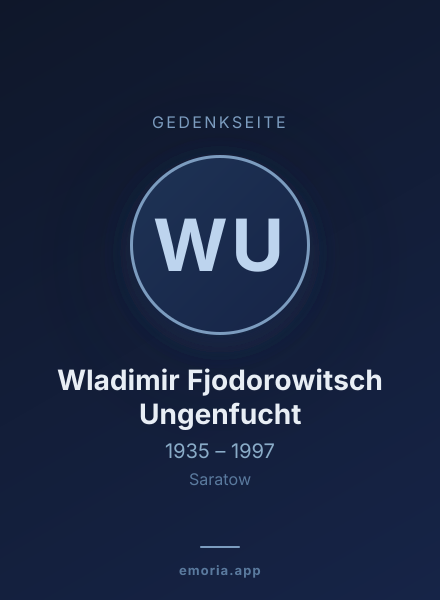 Gedenkportrait von Wladimir Fjodorowitsch Ungenfucht