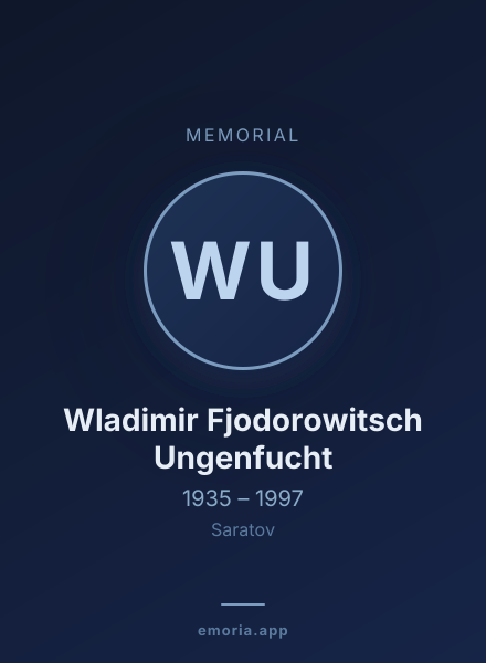 Memorial portrait of Wladimir Fjodorowitsch Ungenfucht