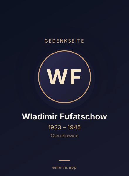 Gedenkportrait von Wladimir Fufatschow