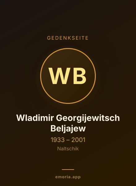 Gedenkportrait von Wladimir Georgijewitsch Beljajew