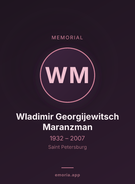 Memorial portrait of Wladimir Georgijewitsch Maranzman